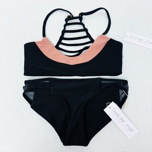 Issa de Mar - Black and Nude Ribbed Bikini Set